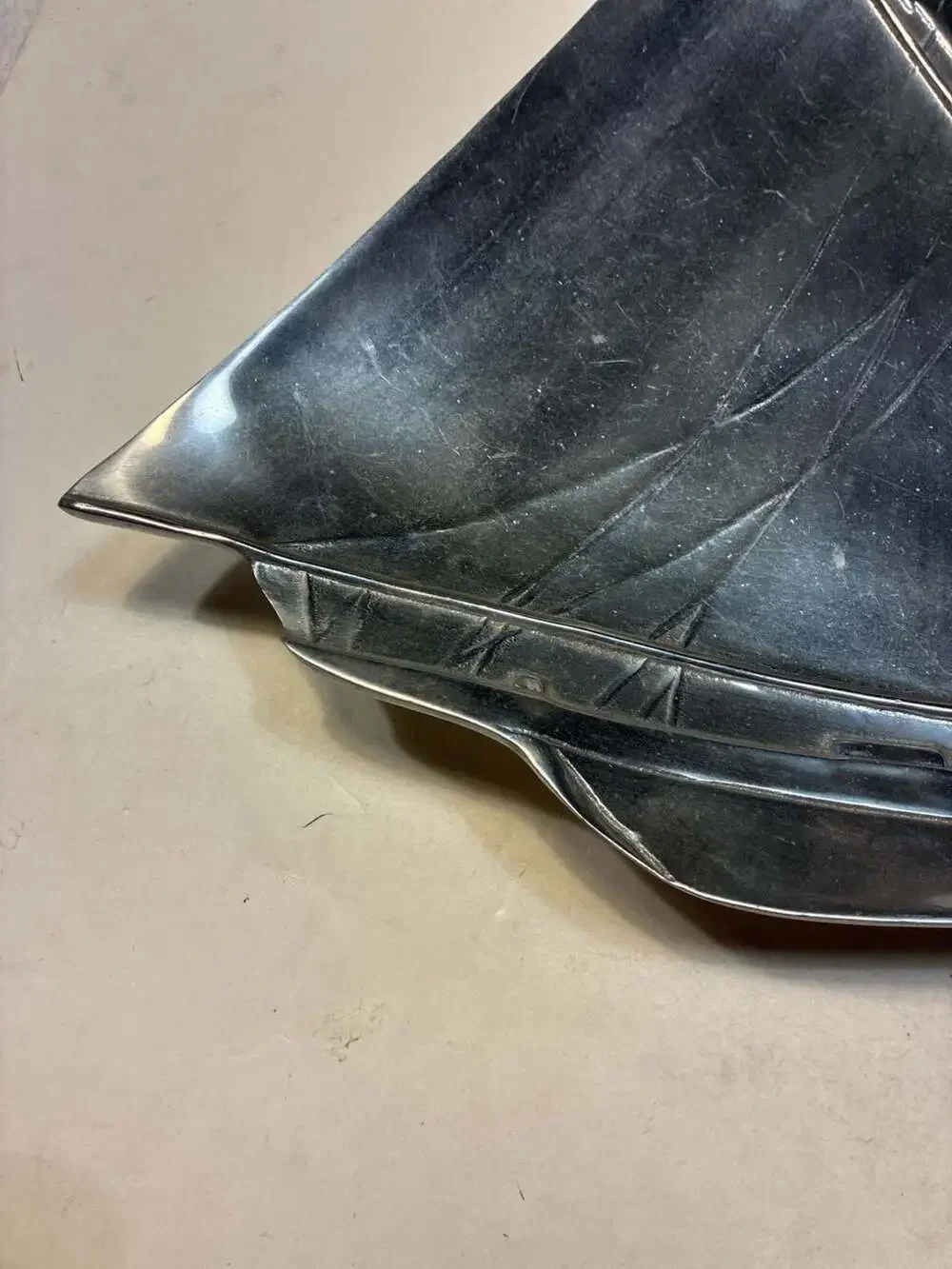 Mariposa Brillante Aluminum Large Sailboat Schooner Serving Tray Platter